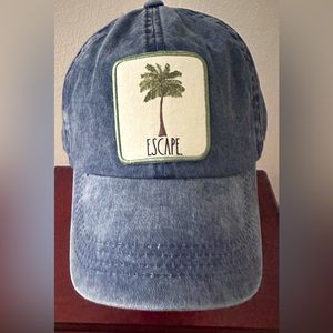 Rae Dunn Palm Tree Escape Denim Hat NWT